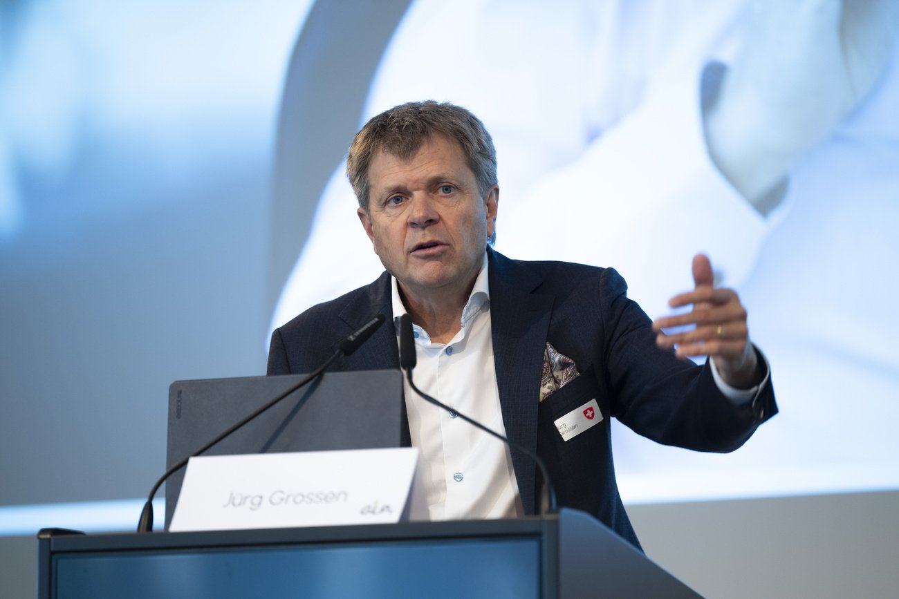 Der Berner Nationalrat und Präsident, Jürg Grossen, an der Delegiertenversammlung der GLP vom Samstag in Rüschlikon. Bild: Keystone