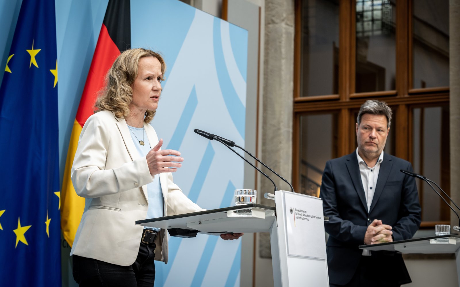 Angestrebte Ziele in weiter Ferne: Umweltministerin Steffi Lemke und Klimaschutzminister Robert Habeck. Bild: Keystone