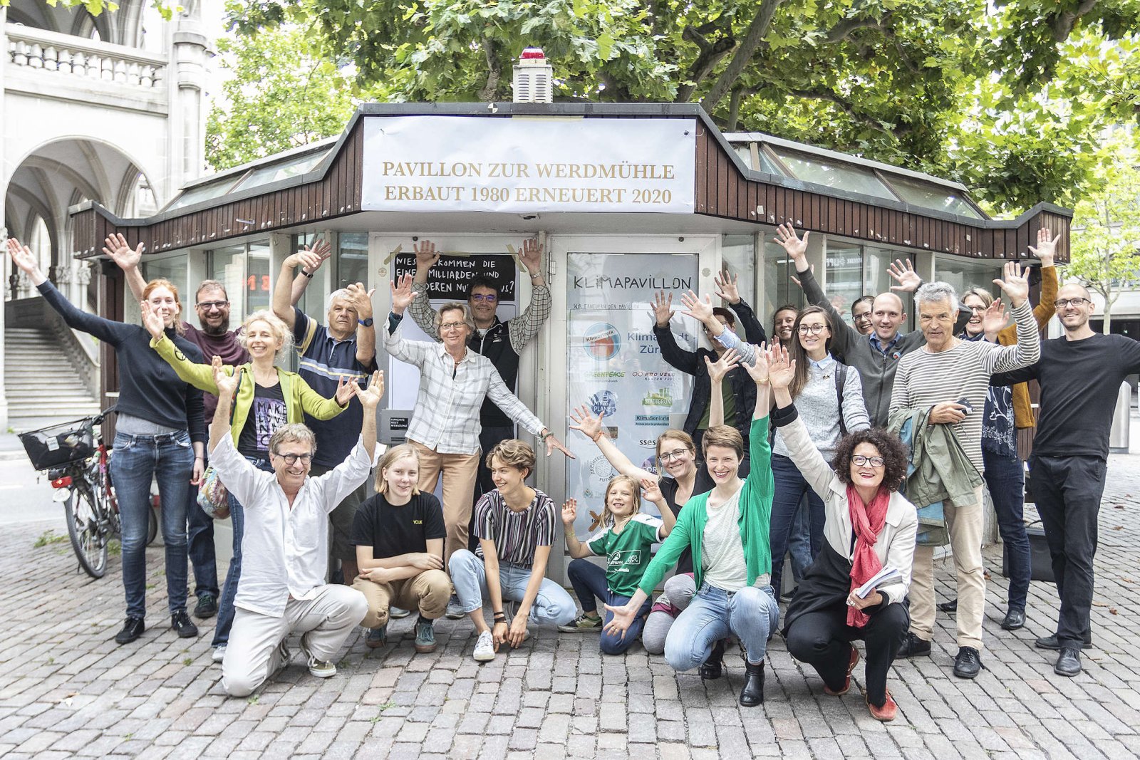 Klimapavillon am Zürcher Werdmühleplatz. 2020 gegründet, bezahlt ihn inzwischen der Steuerzahler. (Bild: Greenpeace)
