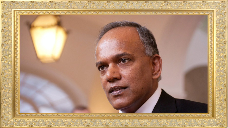 Singapurs Innenminister Shanmugam hält wenig von europäischer Migrationspolitik. Bild: Keystone / Nebelspalter