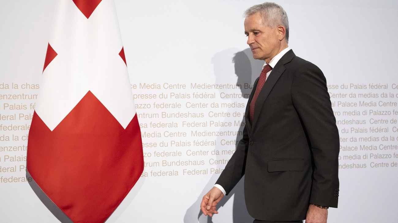 Justizminister Beat Jans an der Medienkonferenz zur Asylstrategie. Bild: Keystone