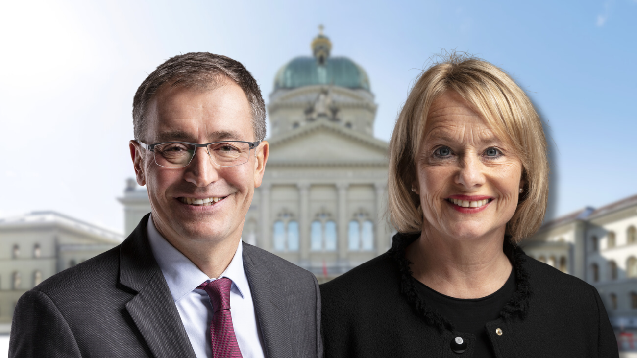 Was meinen Politiker zur den Aussagen von Markus Somm? Roland Büchel und Elisabeth Schneider-Schneiter haben Stellung genommen. Bild: Keystone/Montage