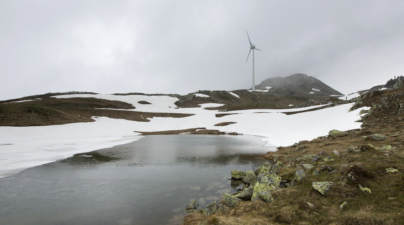 Nur noch 18 Prozent Auslastung: Windrad im Gebiet Gütsch, UR. Bild: Keystone