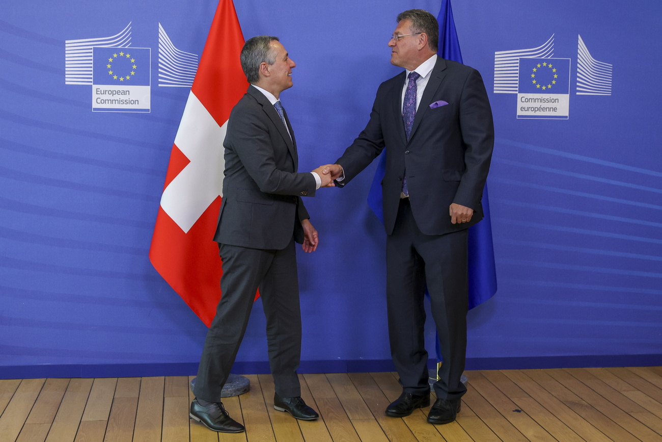 Gerne in Brüssel: Bundesrat Ignazio Cassis trifft den EU-Vizekommissionspräsident Maroš Šefčovič. (Bild: Keystone)