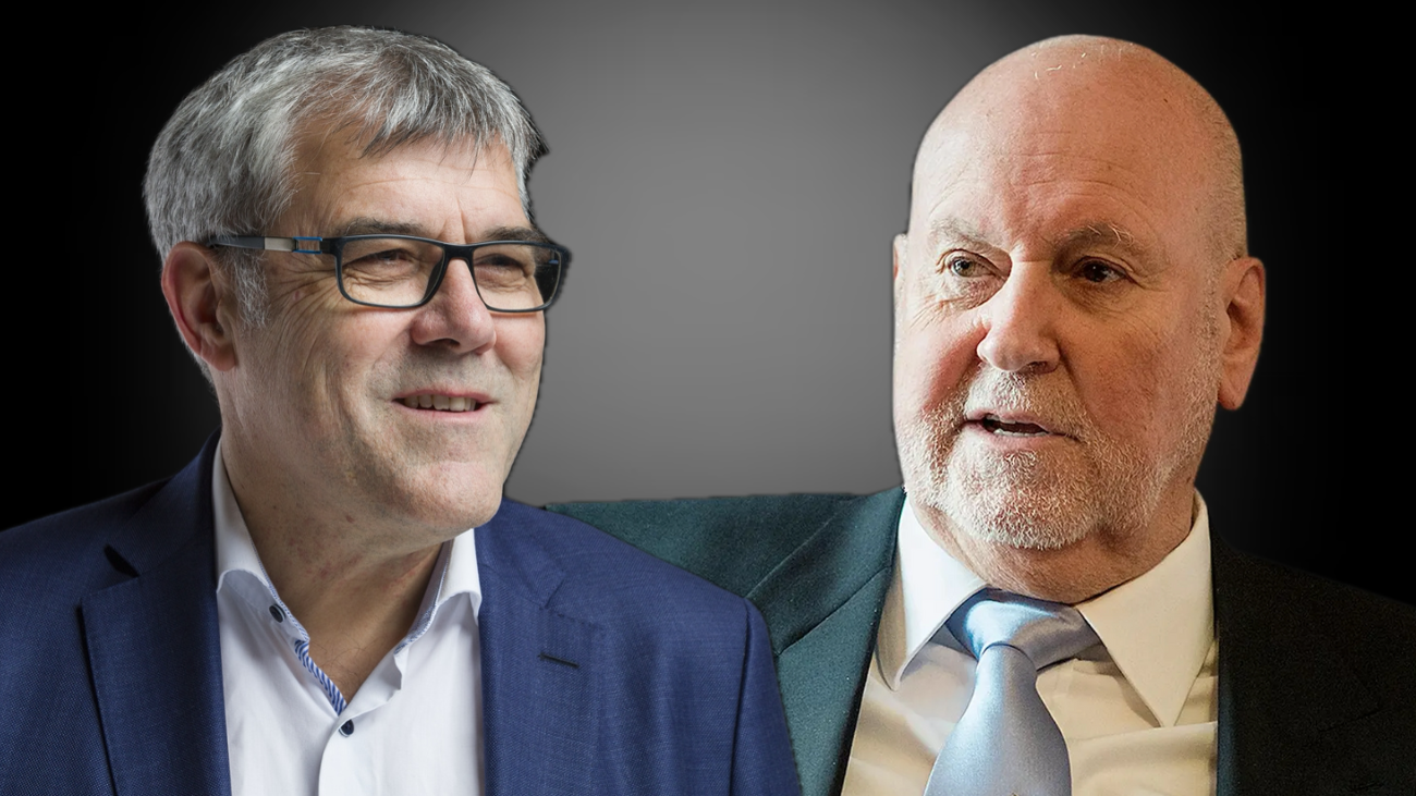 Mit Eric Nussbaumer und Carl Baudenbacher treffen zwei der kompetentesten und prominentesten Befürworter bzw. Kritiker des Vertragspakets aufeinander. Bild: Keystone/eigene Montage