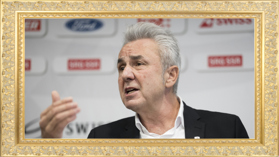Der Schweizer Eishockey-Verband – im Bild der Präsident Urs Kessler – schiesst mit der Entlassung von Nationaltrainer Patrick Fischer ein peinliches Eigentor. Bild: Keystone/Nebelspalter