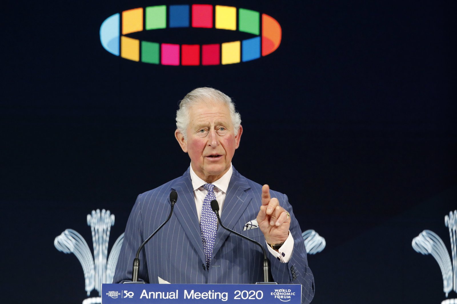 «Grösste Bedrohung für die Menschheit»:  Prinz Charles am WEF 2020 in Davos. Bild: Keystone