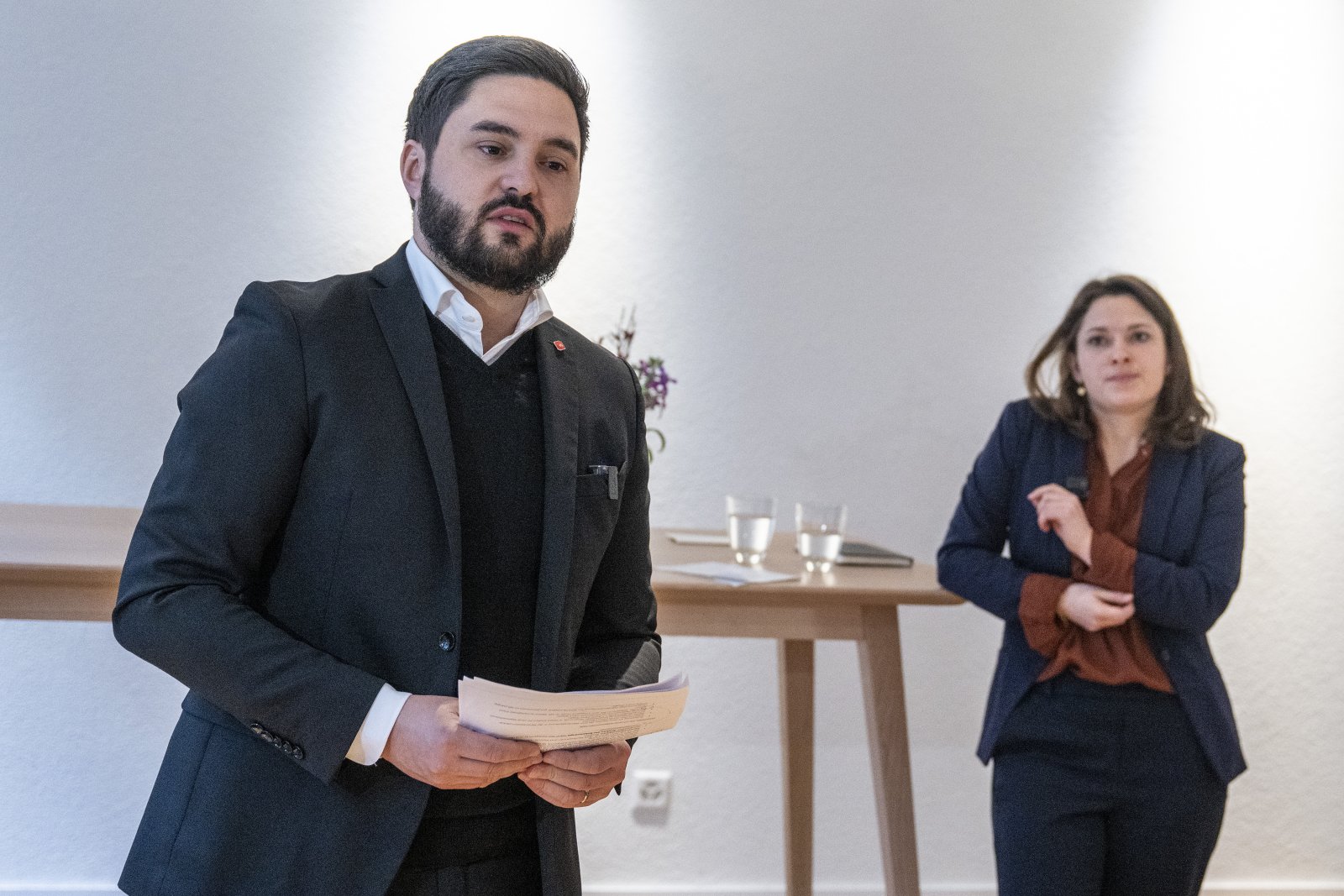 Dröhnendes Schweigen: Wermuth und Meyer. Bild: Keystone-SDA