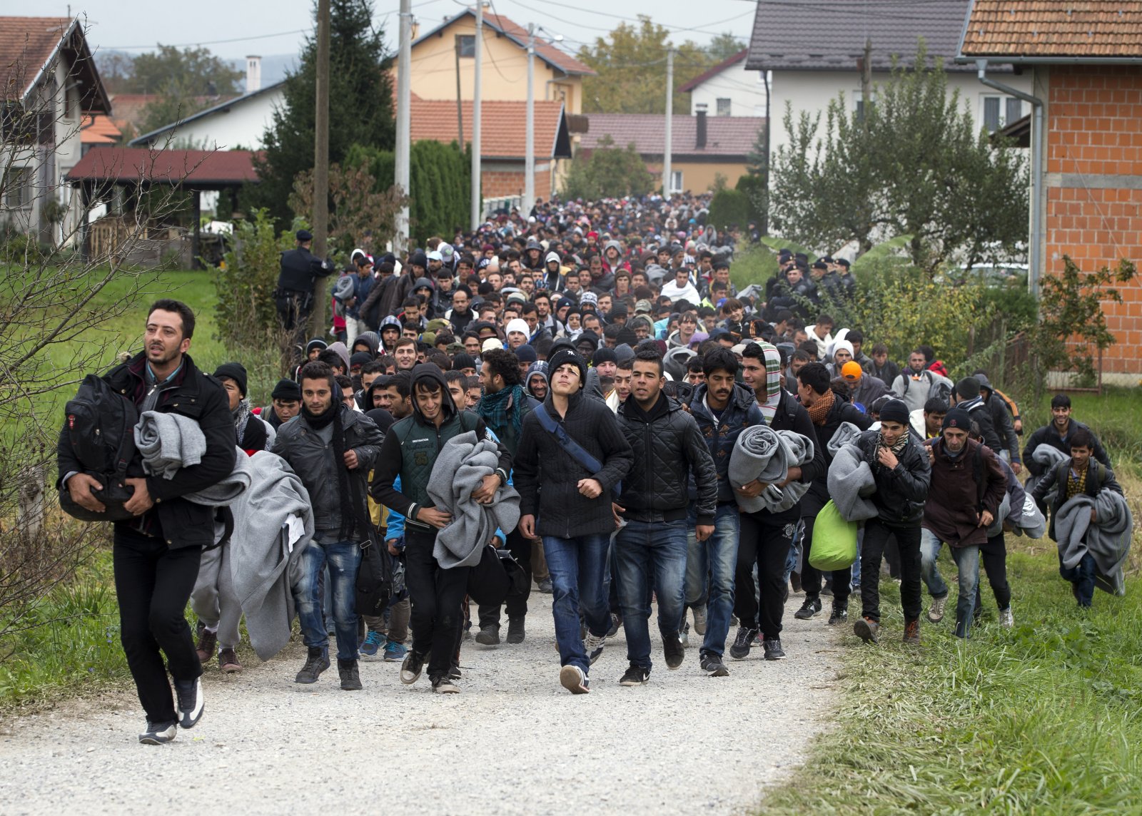 Illegale Migranten in Kroatien im Herbst 2015 auf dem Marsch Richtung Deutschland. Bild: Keystone