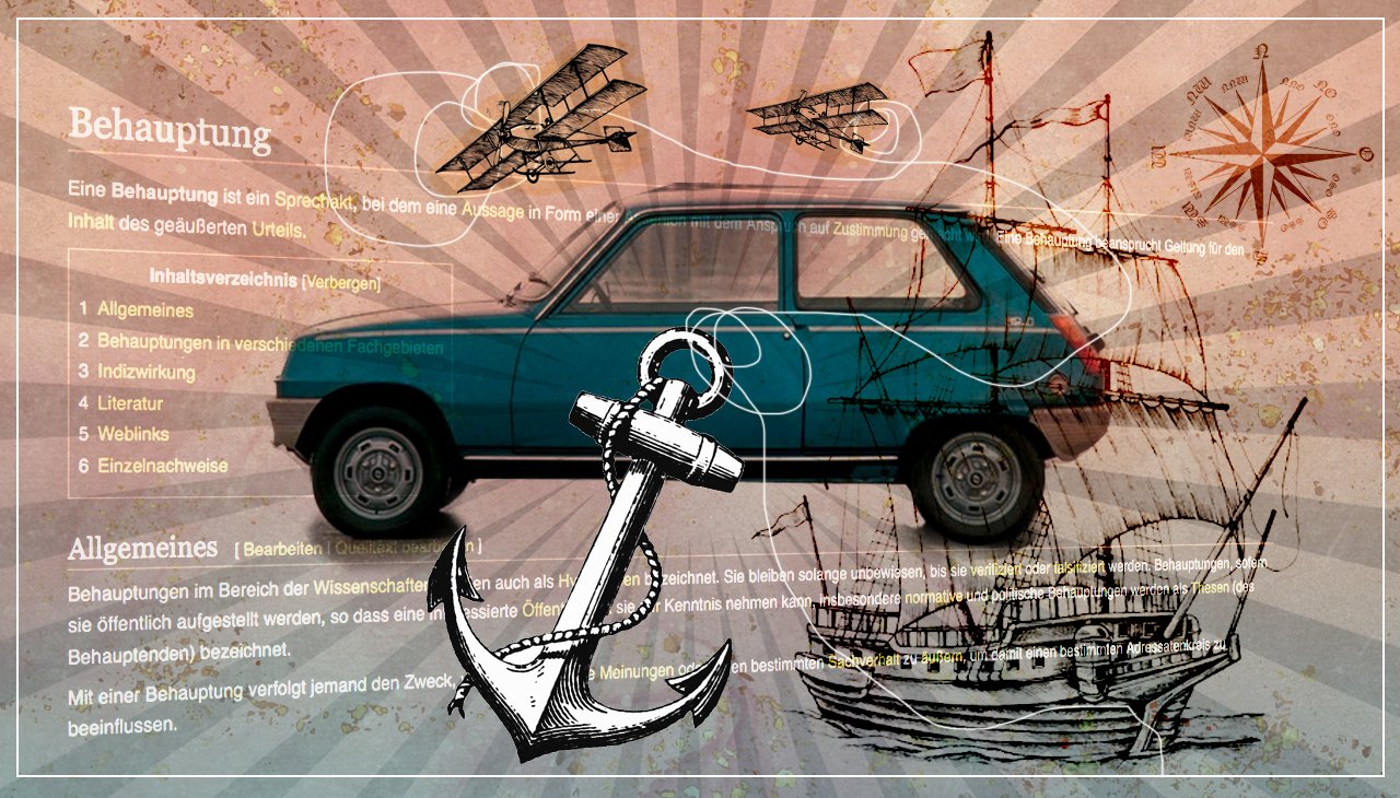 Die Naviatik ist der Hybrid von Nautik und Aviatik: biz Flügel am Schiff, biz Anker am Flugi. Montage: Dominique Feusi