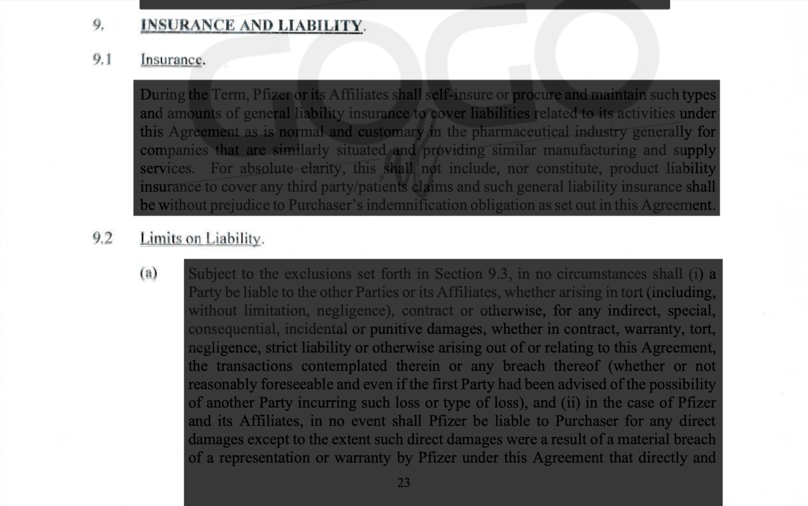 Legt man den geleakten Vertrag von Albanien mit Pfizer über den mit der Schweiz, ergibt sich das folgende Bild. (Screenshot)