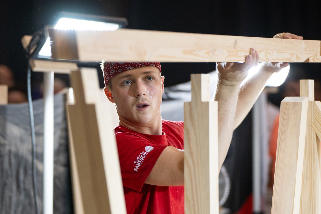 Michael Bieri, Zimmermann EFZ bei der EuroSkills 2023 in Gdansk. Bild: swiss-skills/Michael Zanghellini