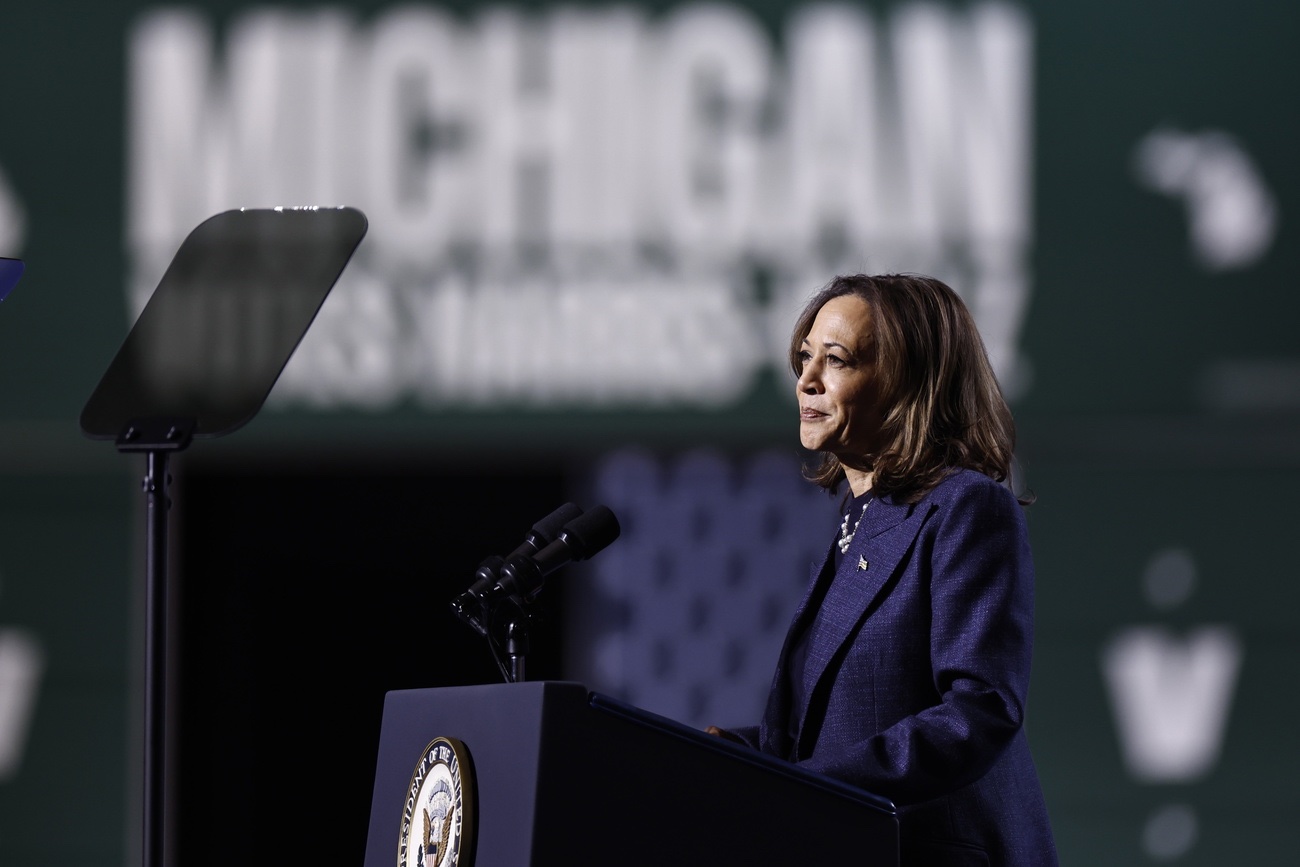 Kamala Harris, Kandidatin der Demokratischen Partei, kurz vor der Wahl. Bild: Keystone