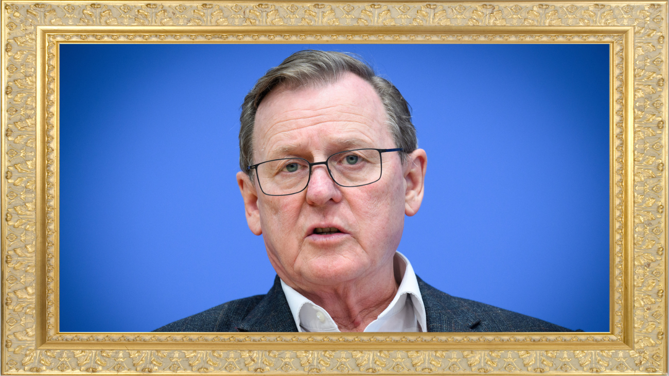 «Weder politisch noch links»: Politiker Bodo Ramelow zum Brandanschlag in Berlin. Bild: Keystone/Nebelspalter