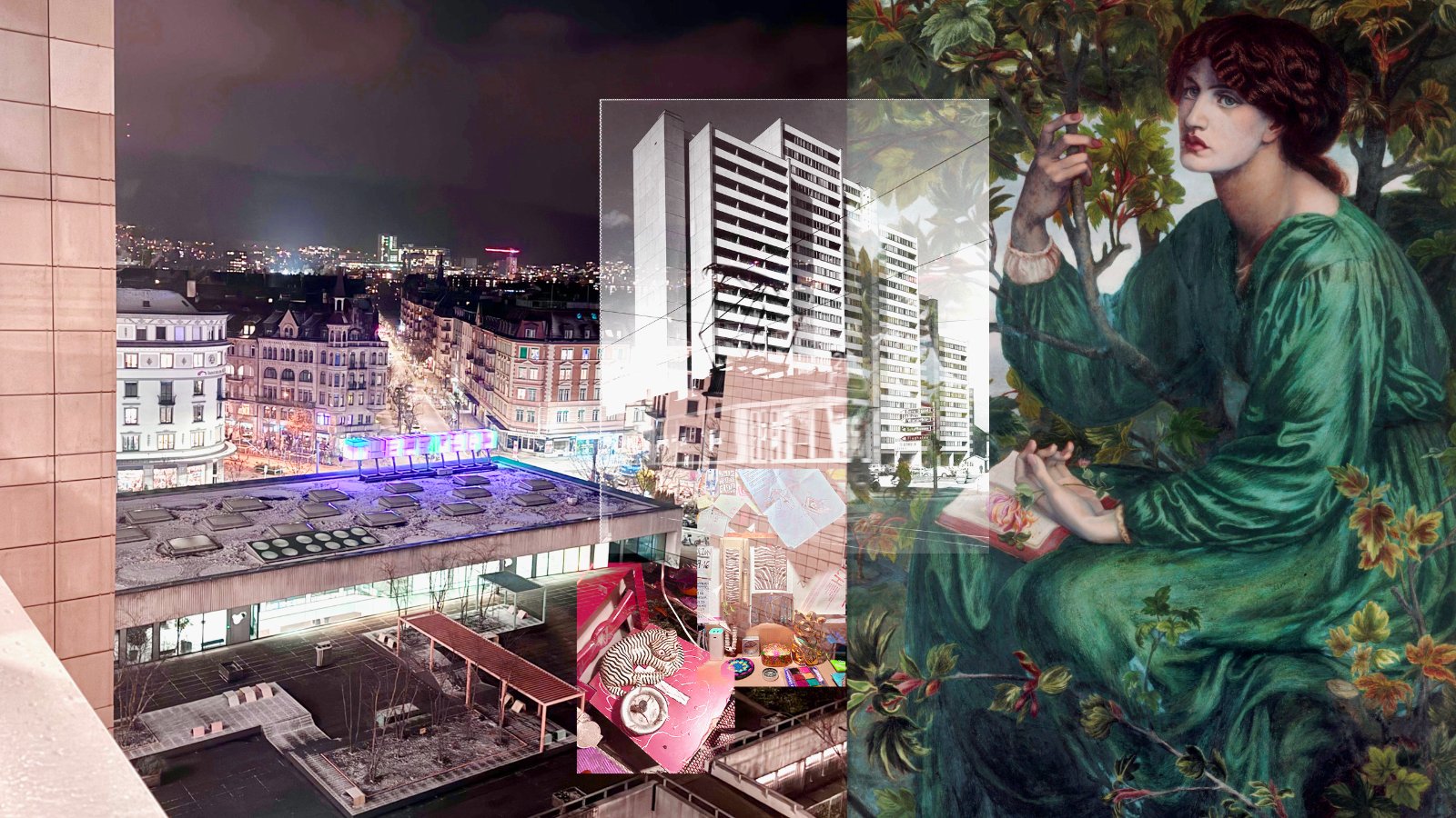 «I dä Assi-Siedlig», wo der Lift genauso gross ist, dass ein Sarg reinpasst. Collage: Dominique Feusi