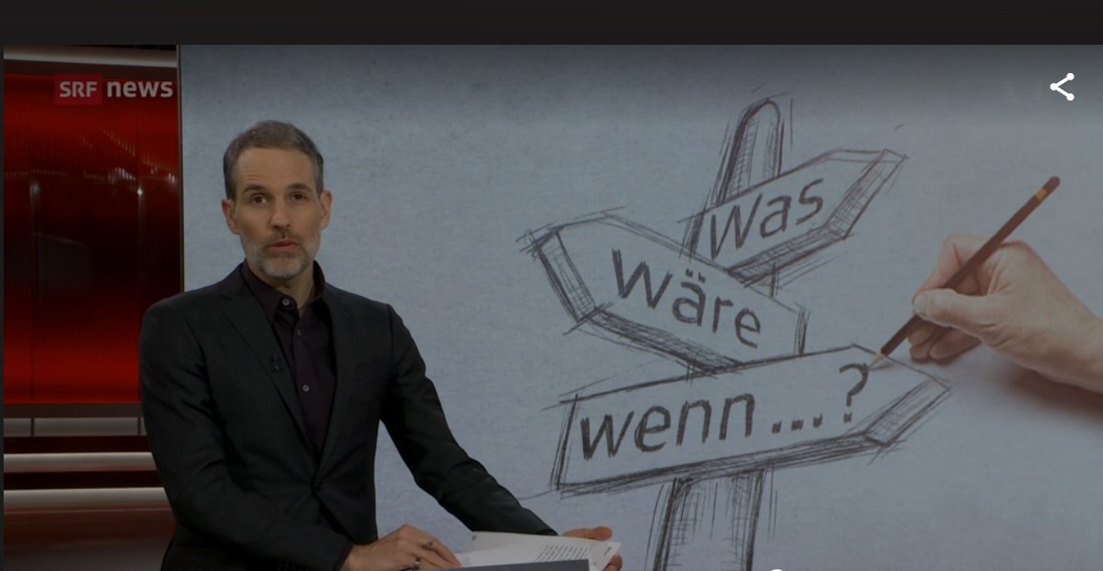 «Wir skizzieren bewusst eine Welt, die es nicht gibt»: SRF-Moderator Arthur Honegger am 27. April 2023. Bild: Screenshot SRF