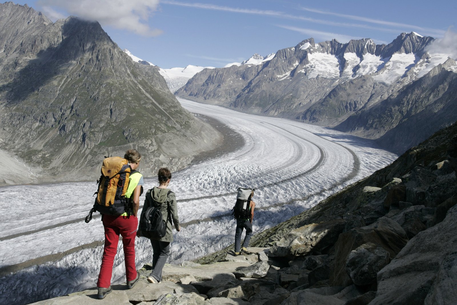 Einzigartiger Rückzug des Eises? Aletschgletscher im Wallis. Bild: Keystone