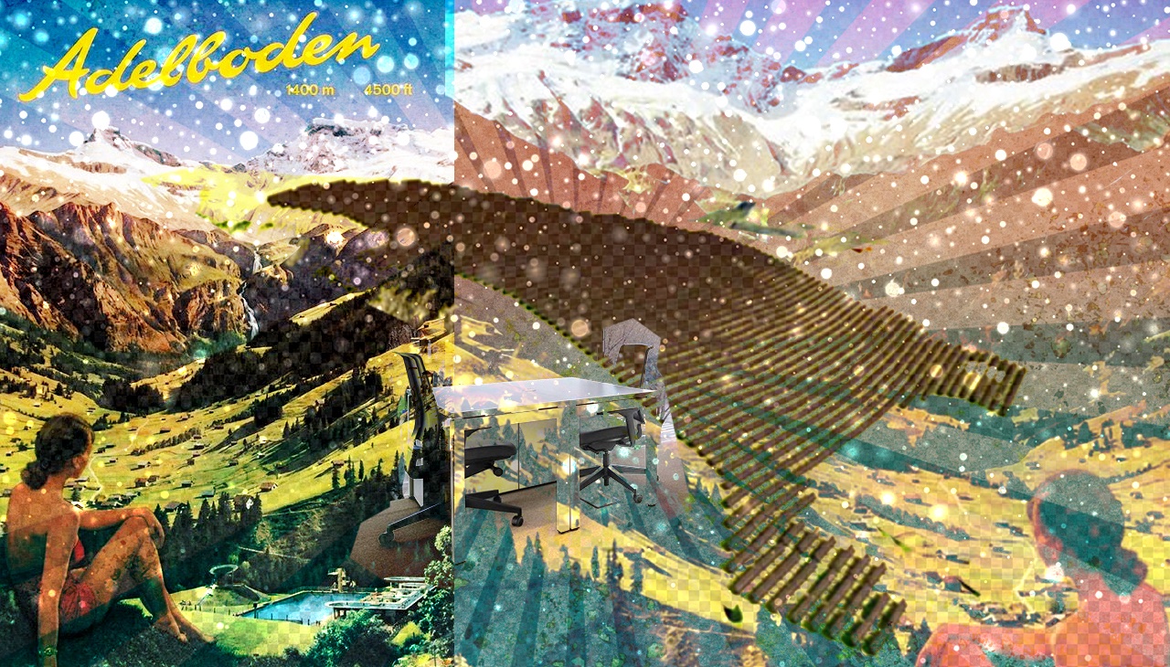 Wie soll man vom Schreibtisch aus auch wissen, dass es in den Bergen manchmal schneit? / Collage: Dominique Feusi