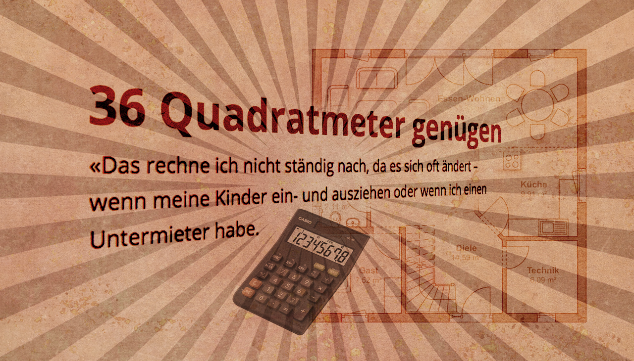 Ab mehr als 36 Quadratmetern pro Person beginnt die Wohnscham. (Montage: Dominique Feusi)