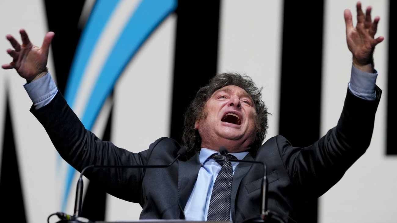 Seit einem Jahr an der Spitze: Javier Milei, argentinischer Präsident. Bild: Keystone