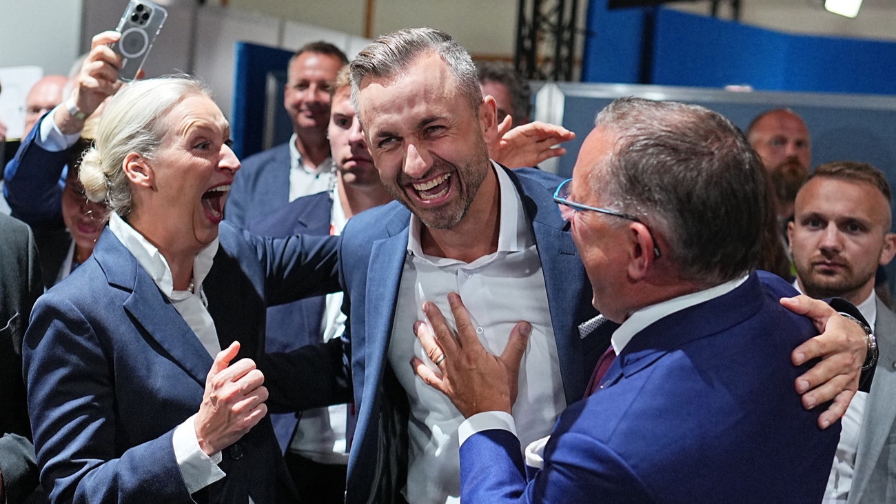 Jubel bei der AfD. Sie erzielte in Sachsen-Anhalt das beste Ergebnis ihrer Parteigeschichte. Bild: Keystone