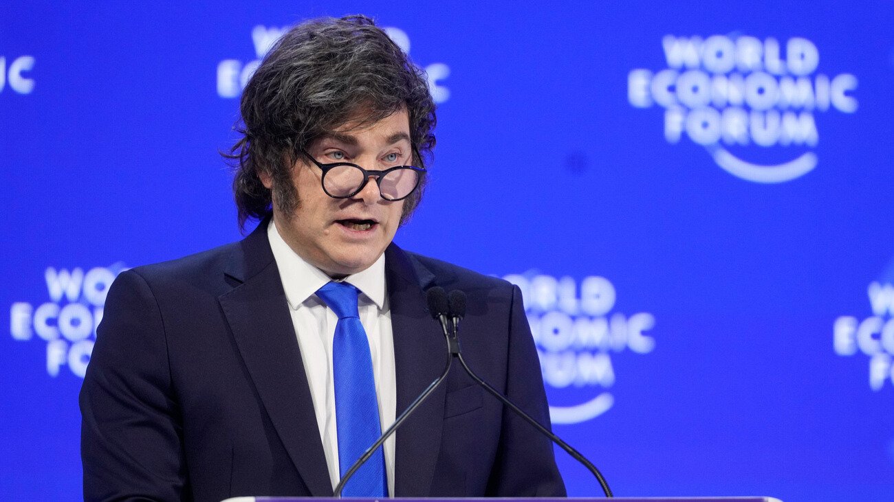 Javier Milei erklärt in seiner WEF-Rede, warum Kapitalismus gerecht ist. Bild: Keystone