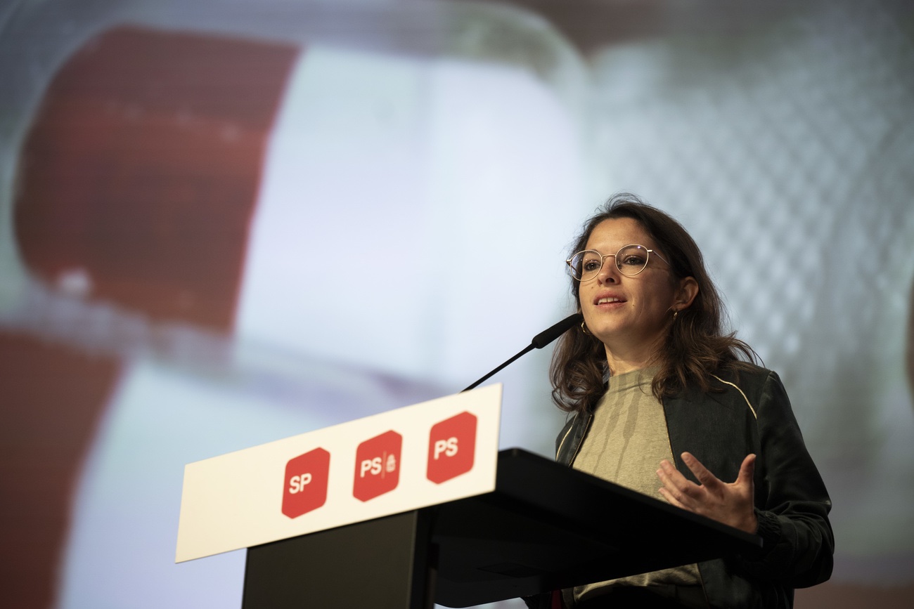 Mattea Meyer, Co-Präsidentin SP Schweiz am Parteitag in Davos. Bild: Keystone