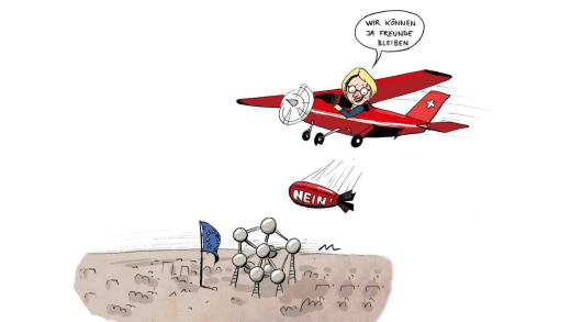Livia Leu flog direkt nach Brüssel - der Nebelspalter war dabei (Karikatur: Marina Lutz)