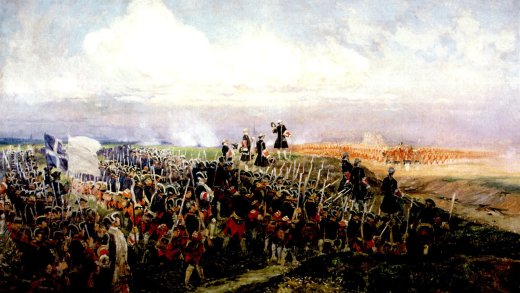 Schlacht bei Fontenoy 1745 im Österreichischen Erbfolgekrieg.