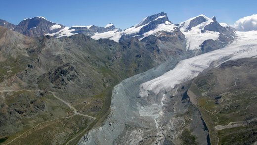 Was ist das beste Mittel, um den Gletscherschwund zu stoppen? Findelgletscher im Wallis. Bild: Keystone