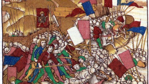 Schlacht bei Näfels, 9. April 1388, (Spiezer Chronik).