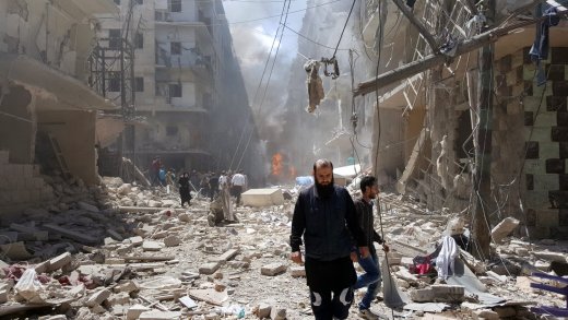 Dürre hatte nichts mit dem Kriegsausbruch in Syrien zu tun: Zerstörungen in Aleppo, 2016. Bild: Keystone
