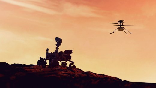 Mars-Rover Perseverance und Mars-Helikopter Inguenity. Bild: Shutterstock