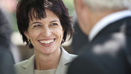 Alle Einwände weggelächelt– Ex-Bundesrätin Doris Leuthard (CVP). Bild: Mediathek VBS