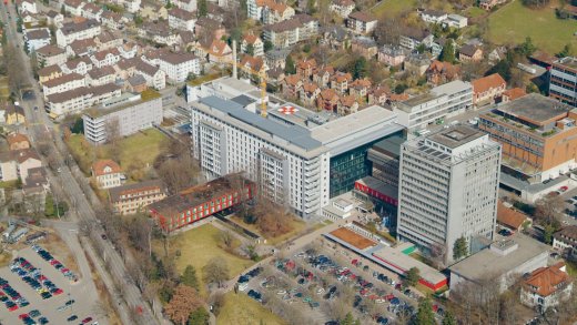 Das Kantonsspital Winterthur in einer Luftaufnahme, (Bild: Kantonsspital Winterthur / OpenStreetMap)