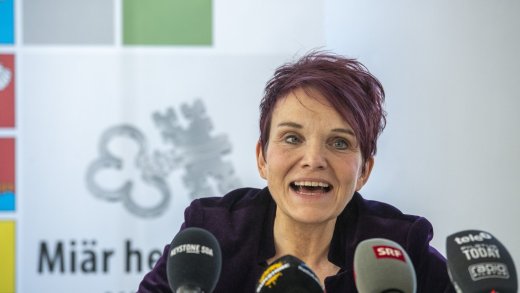 Unüberhörbarer Basler Akzent: Bundesratskandidatin Michèle Blöchliger. Bild: Keystone