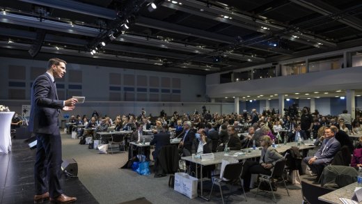 Die FDP hat es verpasst, Klartext zu sprechen: Delegiertenversammlung am 12. Februar 2022 in Montreux. Bild: Keystone