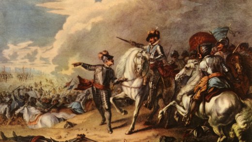 Der Sieg der parlamentarischen New Model Army unter Fairfax und Cromwell in der Schlacht von Naseby (1645) über die von Prinz Rupert befehligte royalistische Armee. Bild: Archiv Keystone