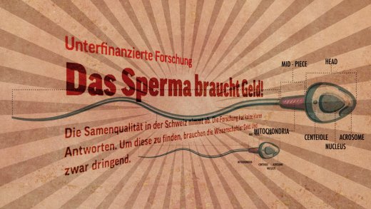 Die Spermakrise ruft Spermaaktivisten zum Spermaprotest auf den Plan. Festkleben, anyone? Montage: Dominique Feusi