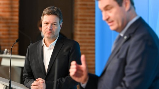 Vorläufig keine Einigung: Robert Habeck (links) und Markus Söder letzte Woche in München. Bild: Keystone
