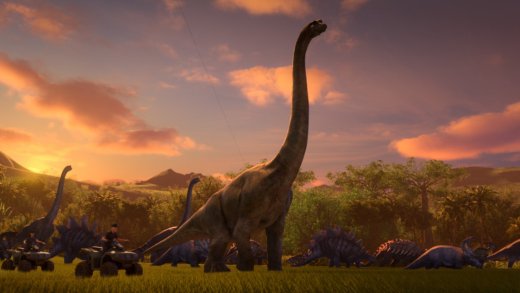 Dinosaurier beim Entspannen, (Ausschnitt aus dem Film Jurassic World).