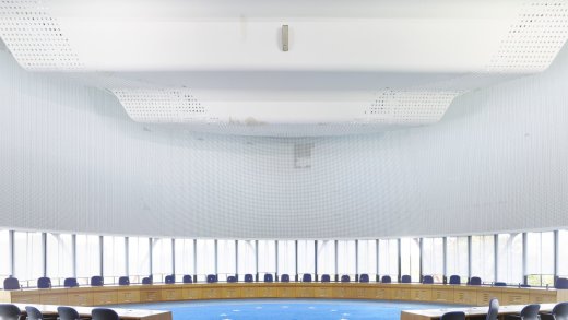 Blick in die (Kleine) Kammer des Europäischen Gerichtshofs für Menschenrechte. (Bild: Keystone/Christian Beutler)